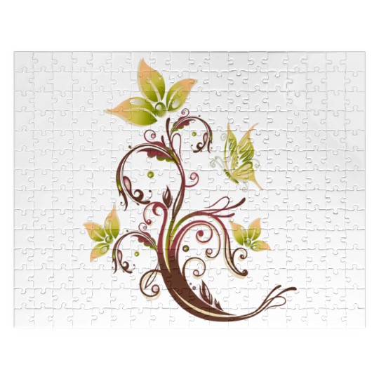 Whimsical Blossom Butterfly Elegant Nature Jigsaw Puzzles