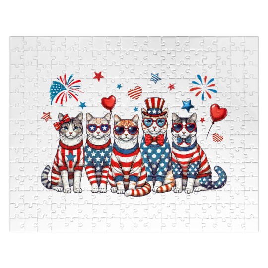 4th of July Patriotic Cat Jigsaw Puzzles