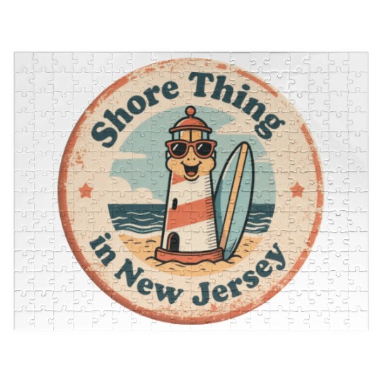 Beach Vibes_ New Jersey Shore Lighthouse Vintage Jigsaw Puzzles