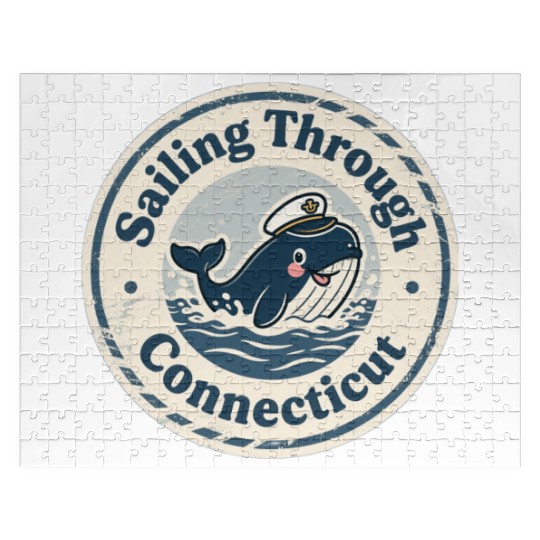 Connecticut Whale Captain Design Jigsaw Puzzles