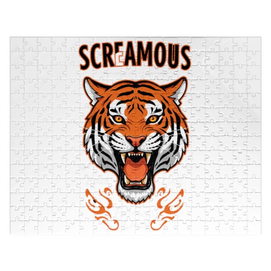Bold, fearless, and loud tiger design Jigsaw Puzzles