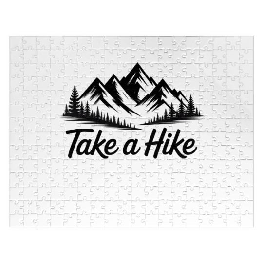 Take A Hike Funny Mountain Hiking Jigsaw Puzzles