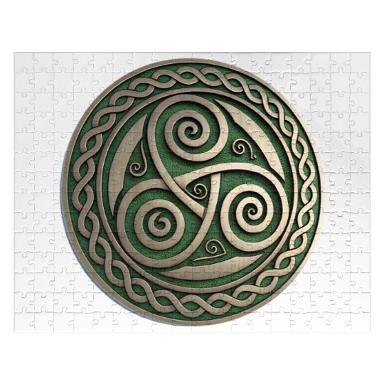 Green Festival Logo Representing Irish Jigsaw Puzzles