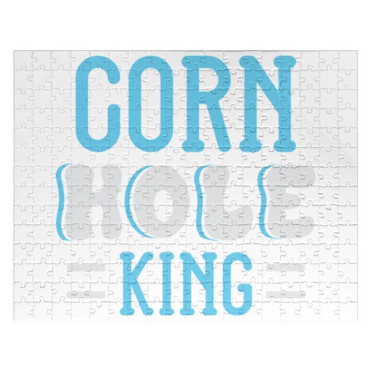Cornhole King Distressed Badge Jigsaw Puzzles