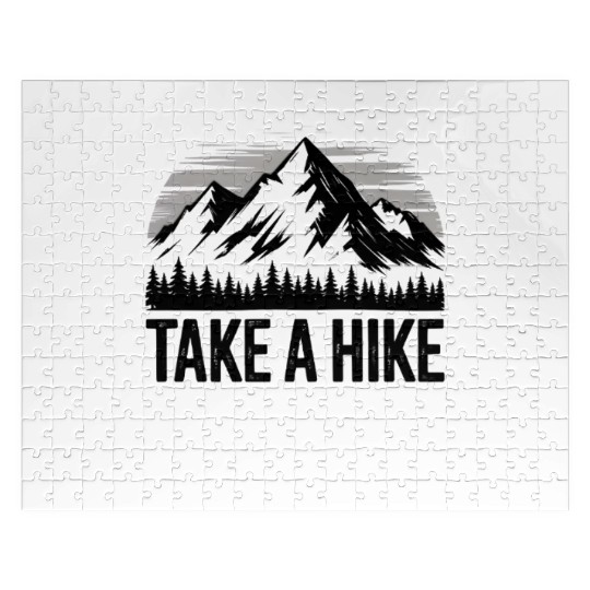 Vintage Take A Hike Nature Is Hiking Mountain Jigsaw Puzzles
