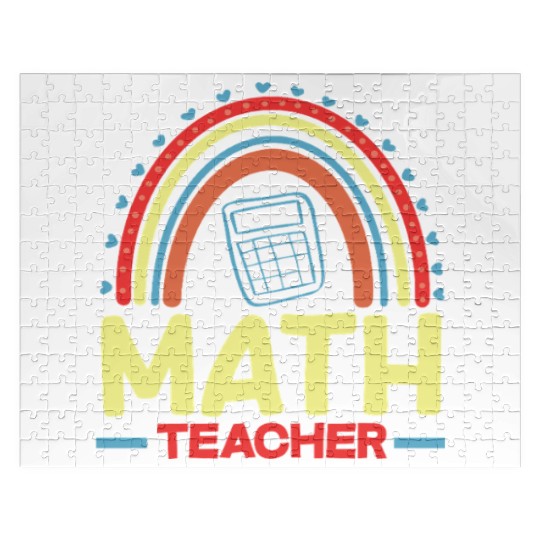 Math Teacher Rainbow Graphic Art Jigsaw Puzzles