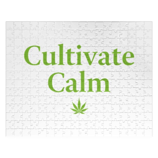 Cultivate Calm Hemp Cannabis Saying Jigsaw Puzzles