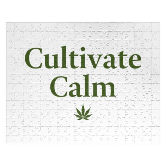 Cultivate Calm Hemp Cannabis Saying Jigsaw Puzzles
