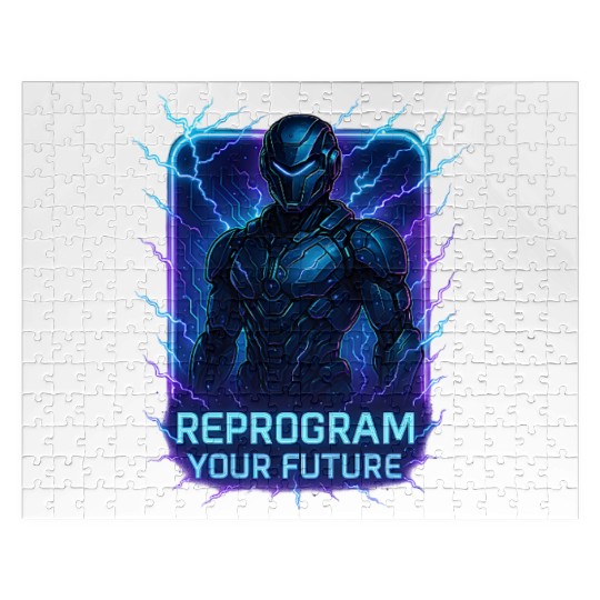 Reprogram Your Future – Futuristic Cyberpunk Robot Jigsaw Puzzles