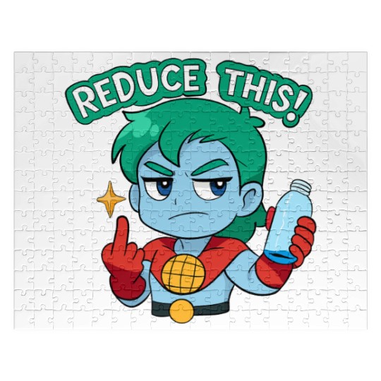 Chibi Style Captain Planet Reduce This!Design Jigsaw Puzzles