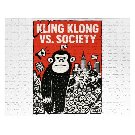 Kling Klong vs. Society – Protest Ape Jigsaw Puzzles