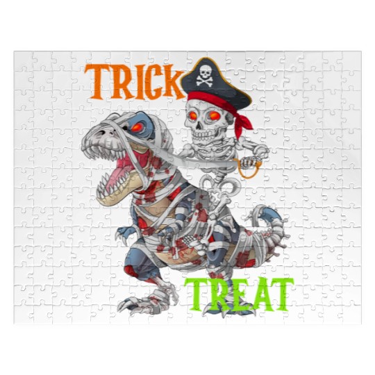 Halloween Mummy T rex Pirate Skeleton Trick Treat Jigsaw Puzzles