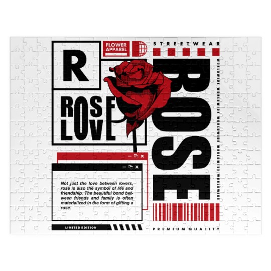 Rose Love – Streetwear-Inspired Symbolic Flower De Jigsaw Puzzles