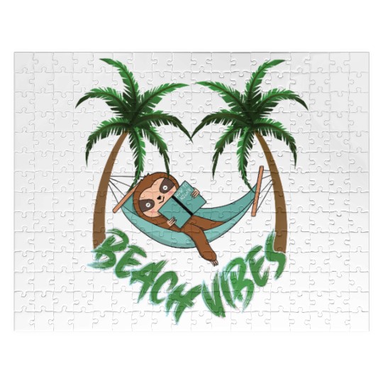 Hot To Relax Sloth Beach Jigsaw Puzzles