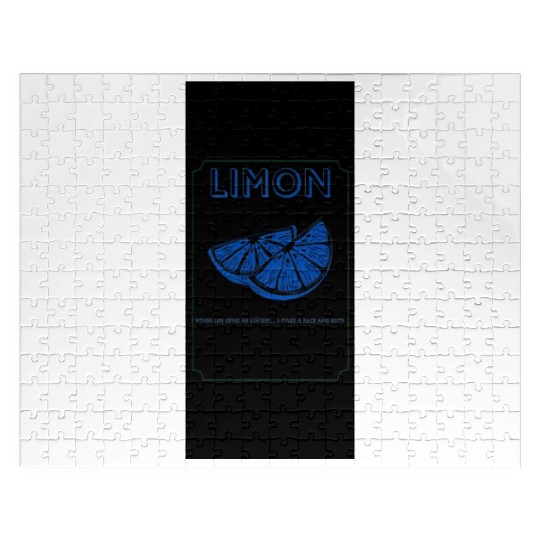 Funny Blue Lemon Slice - Sour Face Escape Jigsaw Puzzles