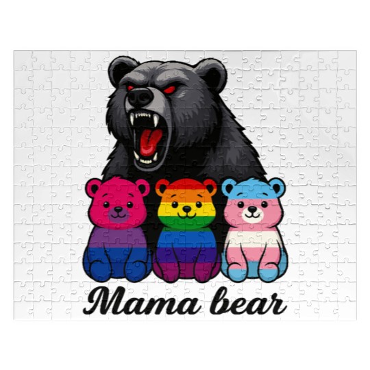 Mama Bear Pride Cubs Jigsaw Puzzles