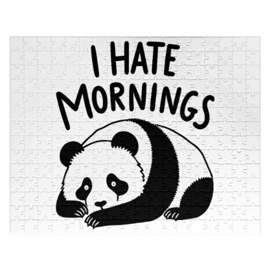 Panda I Hate Mornings Saying Jigsaw Puzzles