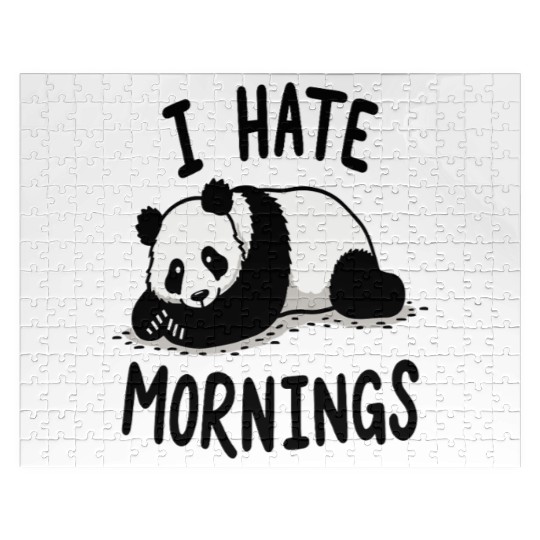 Panda I Hate Mornings Saying Jigsaw Puzzles