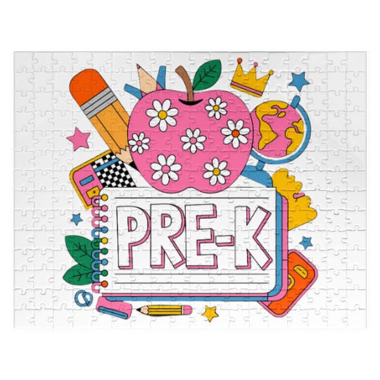 Pre K Teacher Back To School Apple Notebook Jigsaw Puzzles