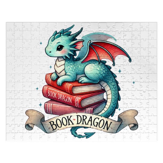 Funny Book Lover Book Reading Dragon Jigsaw Puzzles