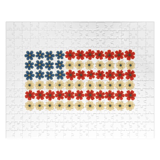 4th of July Flag Flower Jigsaw Puzzles