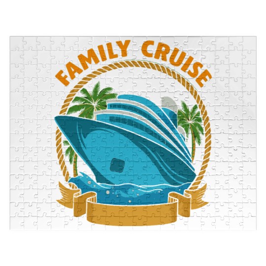 Family Cruise Ship Palm Trees Rope Jigsaw Puzzles