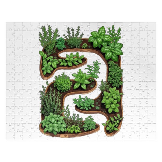 City Herb Garden Oasis Blueprint Jigsaw Puzzles