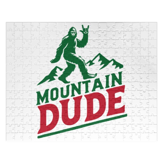 Mountain Dude Bigfoot Hiker Bigfoot Camp Jigsaw Puzzles