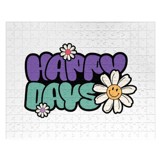 Happy Days | Groovy Retro Daisy Flower Jigsaw Puzzles