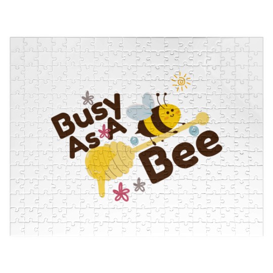 "Busy As A Bee" – Cute Animal Motivational Sticker Jigsaw Puzzles