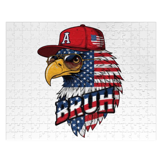 BRUH 4th Of July, Fourth Of July Bald Eagle Jigsaw Puzzles