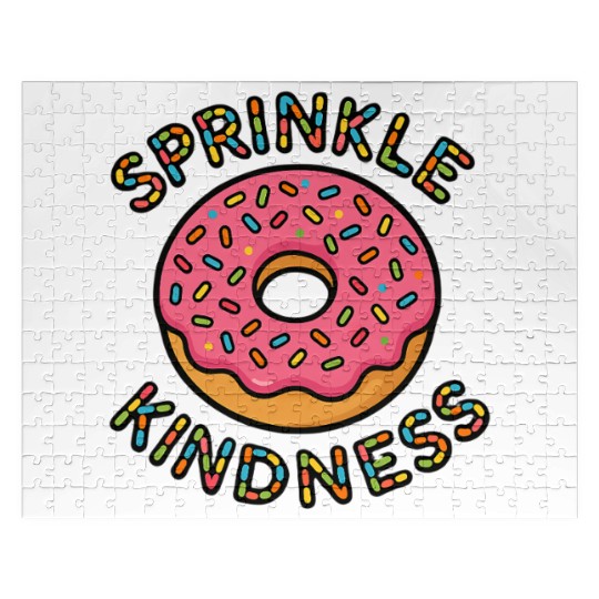 Donut Sprinkle Kindness Funny Doughnut Lover Jigsaw Puzzles