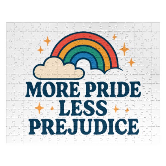 More Pride Less Prejudice Rainbow Pride Month LGBT Jigsaw Puzzles
