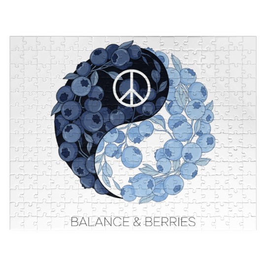 Balance & Berries – Yin Yang Blueberry Peace Desig Jigsaw Puzzles