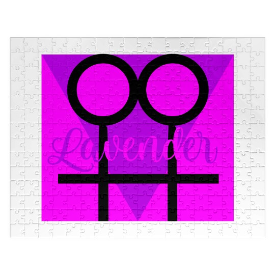 Women Symbol with Lavender Triangle Jigsaw Puzzles