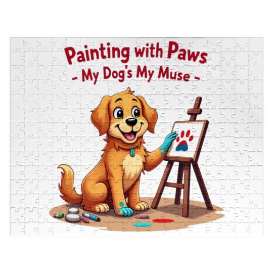 Painting with Paws - My Dog's My joy - Cute Art Jigsaw Puzzles