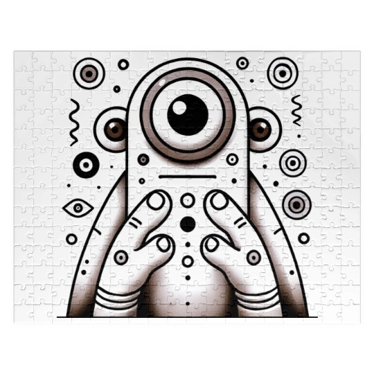 Three-Eyed Alien Art • Quirky Sci-Fi Creature Jigsaw Puzzles