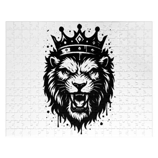Royal Lion with Crown – Powerful Animal Motif Jigsaw Puzzles