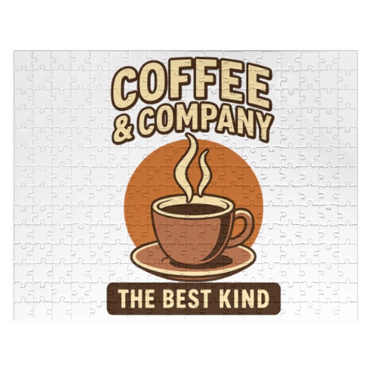 Vintage Coffee Logo with Warm Earth Tones Jigsaw Puzzles