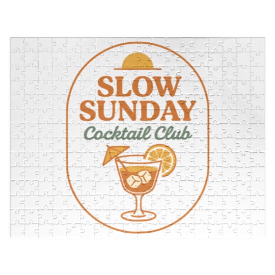 Vintage Slow Sunday Cocktail Club Jigsaw Puzzles