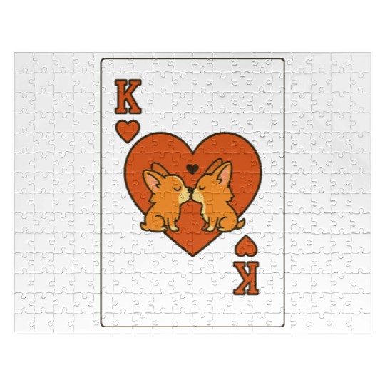 Du Du Corgi King of Hearts – Cute Poker Card Jigsaw Puzzles