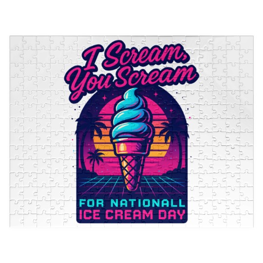 Scream, You Scream National Ice Cream Day Retro Jigsaw Puzzles
