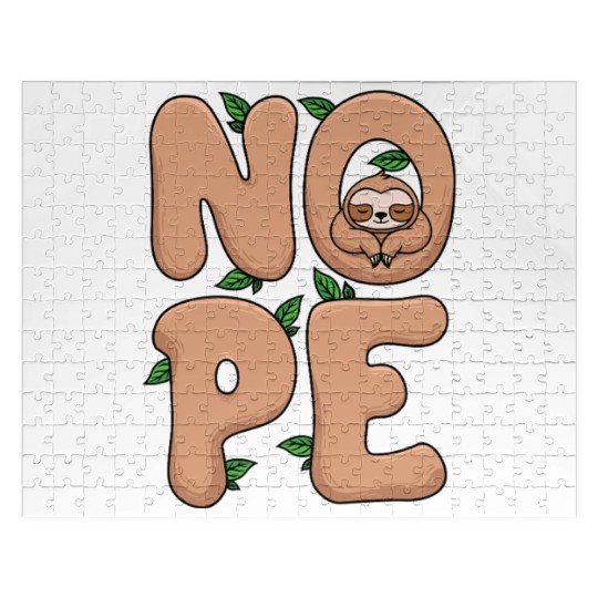 Funny Nope Sloth Sleeping Meme Art Jigsaw Puzzles