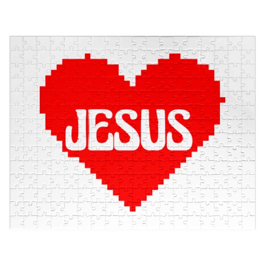 I LOVE JESUS PIXEL ART Jigsaw Puzzles