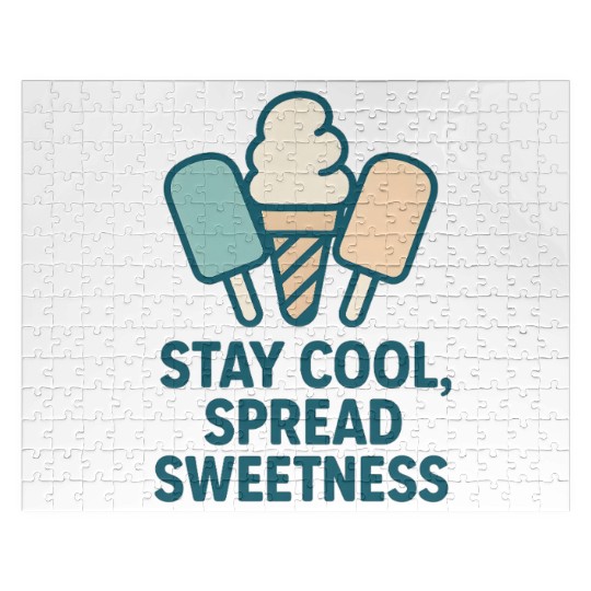 Stay Cool, Spread Sweetness Cute Ice Cream Cone Jigsaw Puzzles