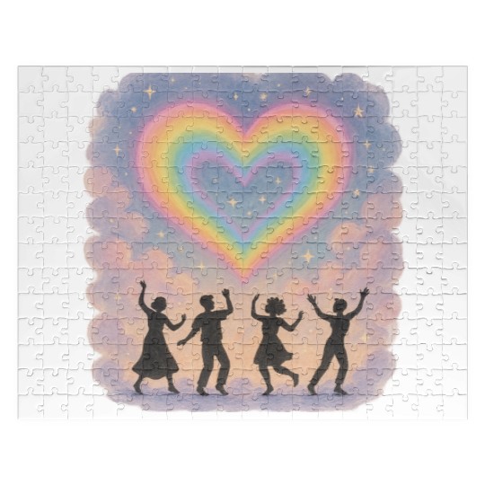 20250702 1417 Rainbow Heart Dance simple compos Jigsaw Puzzles