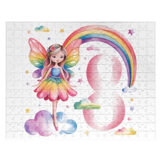 Magical Rainbow Fairy Elf 8th Birthday Girl Jigsaw Puzzles