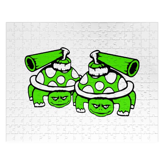 2 turtles shell gun shooting war attack tank team Jigsaw Puzzles