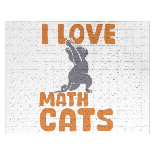 I Love Math Cats Cat Lover Science Teacher Student Jigsaw Puzzles