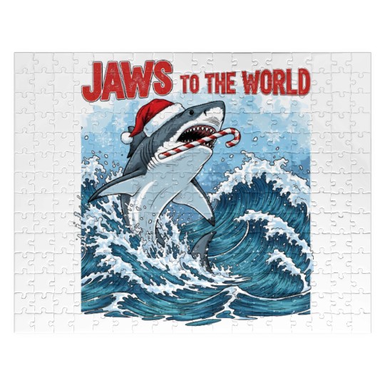 Jaws to the World – Christmastime Shark Attack Jigsaw Puzzles